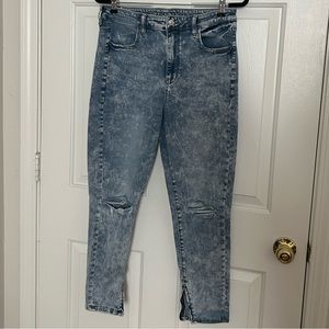 AE acid wash hi-rise jegging crop